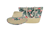 Ladies Cloth Underbrim Hat & Beach Bag Set (Floral Palm) Florida Hat Company