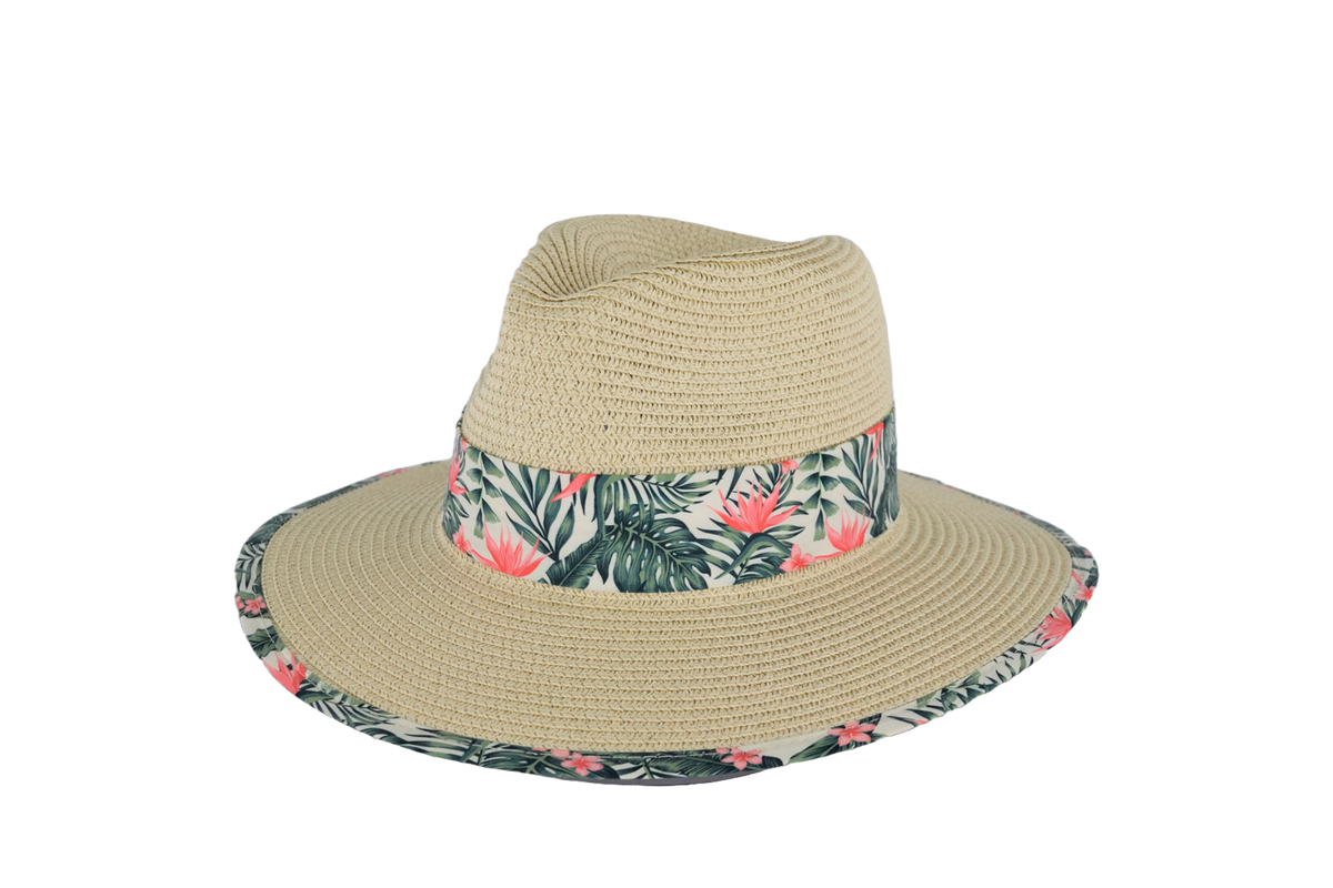 Straw Hat and Fan Set with Floral Accents ( Bag D ) Anne of Green Gables Hat – Shop At Sullivan main image 3