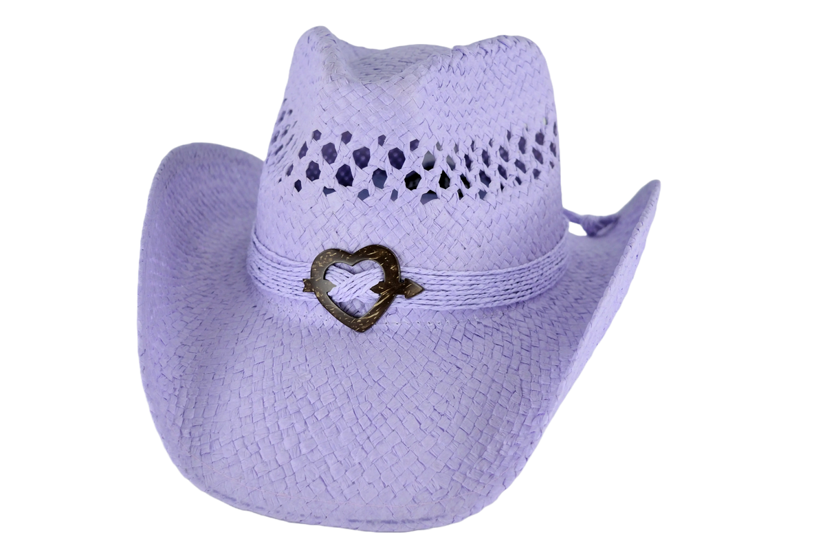 1352 Straw Cowboy Hat, Western Style Summer Coastal Cowgirl Hat With Heart Flower Coastal Cowgirl Custom Straw Cowboy Hat for Women  main image 3
