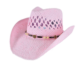 Coco West Flower-Bead Cowgirl Hat – Vented Straw with Wood Flower Accents | Florida Hat Co.