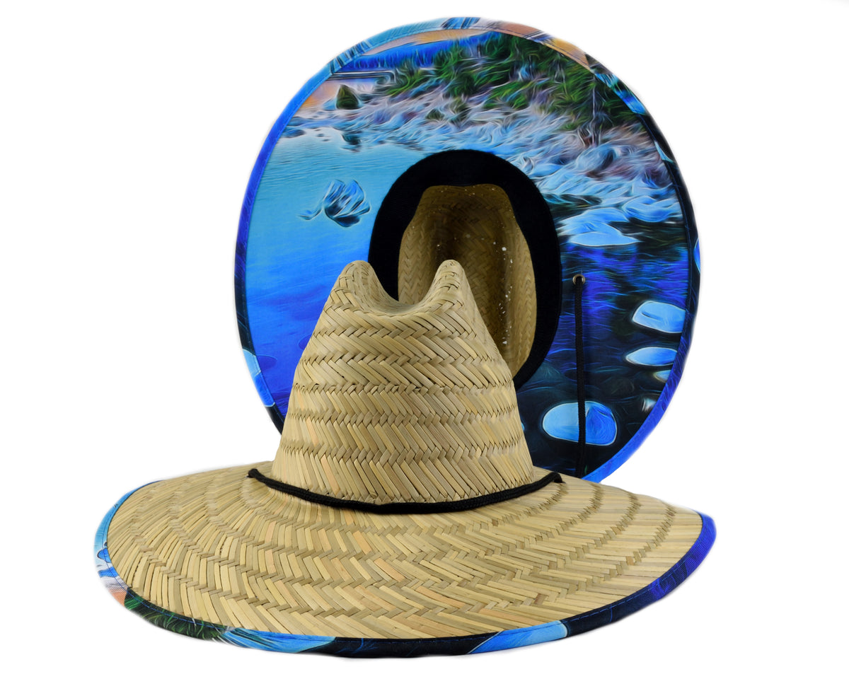 Straw Lifeguard Hat - River Cloth Under Brim – Florida Hat Company