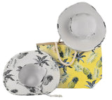 Ladies Cloth Underbrim Hat & Beach Bag Set (Yellow Pineapple) Florida Hat Company