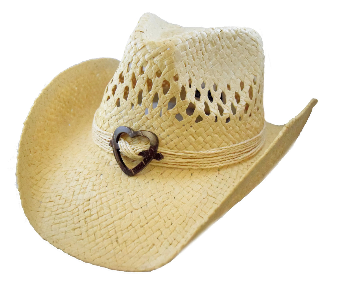 Sweetheart Cowgirl Hat – Lightweight Vented Straw with Heart  display picture 1