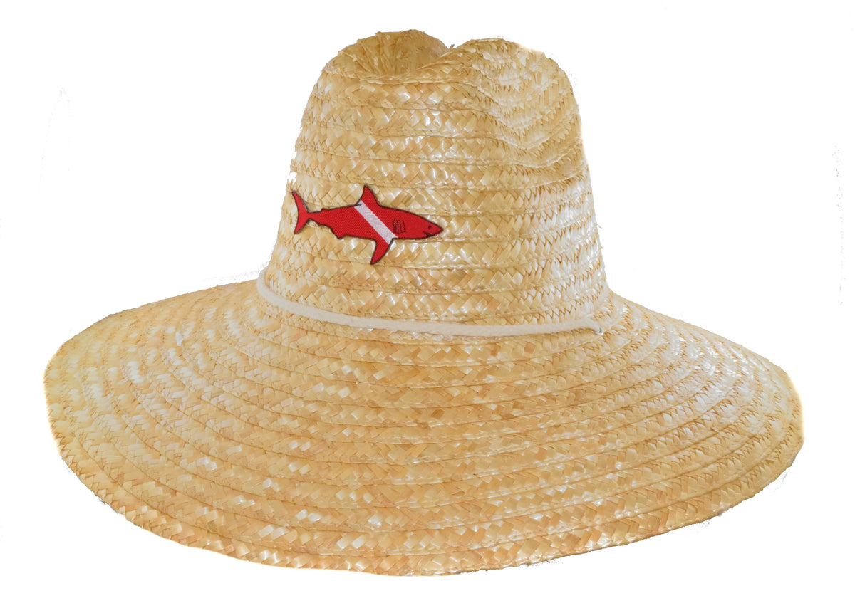 Dive Flag Straw Hat - Shark Wheat Straw