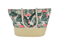 Ladies Cloth Underbrim Hat & Beach Bag Set (Floral Palm)