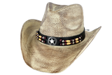 Black Stain Western Hat Beaded Band