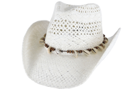 Coco West Shell & Bead Cowgirl Hat – Vented Straw with Natural Accents | Florida Hat Co.