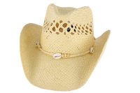 Coco West Shell Cowgirl Hat – Vented Straw with Shell Accents | Florida Hat Co.
