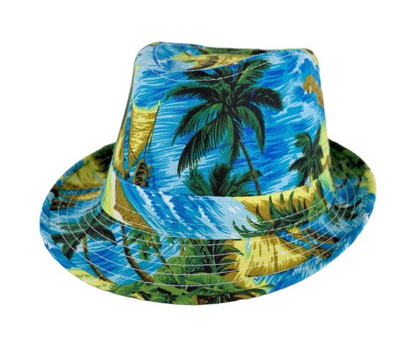 Tropical Print Fedora Hat – Lightweight Straw Sun Fedora | Florida Hat Co.