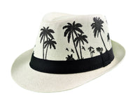 Palm Silhouette Fedora Hat – Lightweight Straw Sun Fedora | Florida Hat Co.