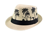 Palm Silhouette Fedora Hat – Lightweight Straw Sun Fedora | Florida Hat Co.