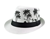 Palm Silhouette Fedora Hat – Lightweight Straw Sun Fedora | Florida Hat Co.