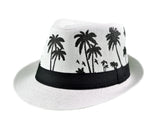 Palm Silhouette Fedora Hat – Lightweight Straw Sun Fedora | Florida Hat Co.