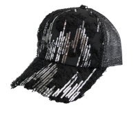 Women's Sequin Mesh Back Trucker Cap