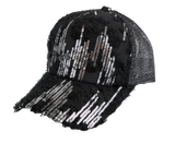 Women's Sequin Mesh Back Trucker Cap