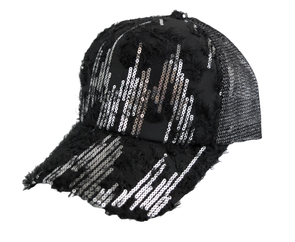 Women's Sequin Mesh Back Trucker Cap