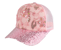 Women's Sequin Mesh Back Trucker Cap