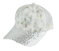 Women's Sequin Mesh Back Trucker Cap