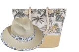 Ladies Cloth Underbrim Hat & Beach Bag Set (Pineapples) – Adjustable Fit, 3.5" Brim, Zipper Pocket, 20"x14" Tote | Florida Hat Co.