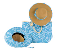 Ladies Cloth Underbrim Hat & Beach Bag Set (Starfish)