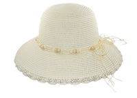 Small Brim Ivory and Beads
