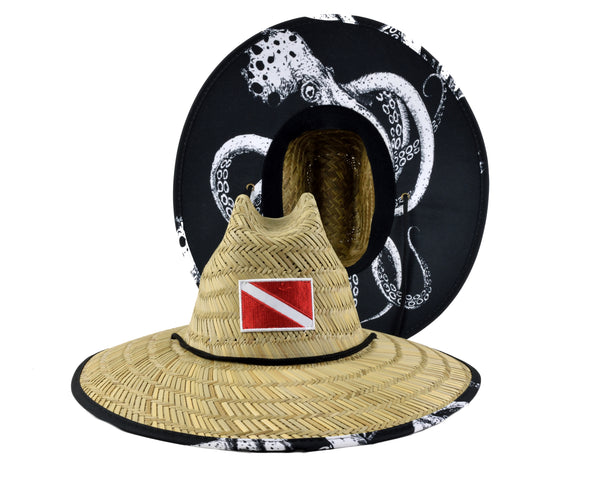 Florida Hat Company Straw Lifeguard Hat Cloth Under-brim