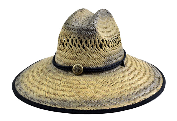 Black Stain Straw Lifeguard Hat