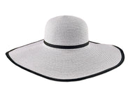 Ladies Large Brim Stripe Hat